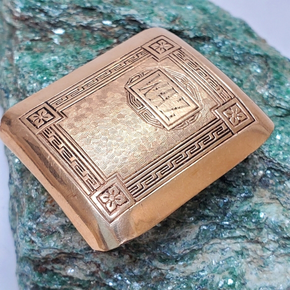 12k Yellow Gold Belt Buckle 16 grams Greco-Roman Design Medium Father Day - Picture 4 of 15